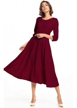 Tessita T327 midi rozkloszowana sukienka bordowa ze sklepu intimiti.pl w kategorii Sukienki - zdjęcie 187898949