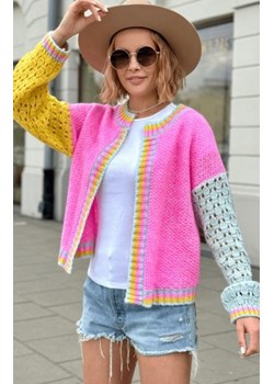 Krótki kardigan Alice baby róż-cytryna ze sklepu intimiti.pl w kategorii Swetry damskie - zdjęcie 187898957