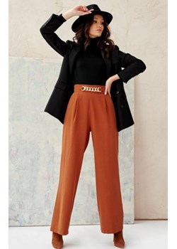 Szerokie spodnie plazzo rude 0011 ze sklepu intimiti.pl w kategorii Spodnie damskie - zdjęcie 187899388