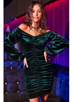 Welurowa sukienka hiszpanka z długim rękawem ze sklepu intimiti.pl w kategorii Sukienki - zdjęcie 187899566