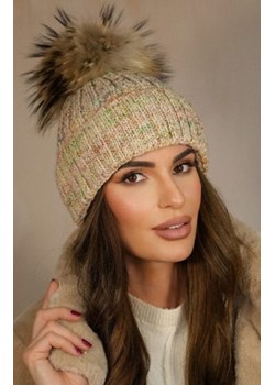 Zimowa czapka damska Pavone natural ze sklepu intimiti.pl w kategorii Czapki zimowe damskie - zdjęcie 187899579
