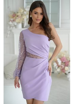 Bicotone mini sukienka cekinowa na jedno ramię lila ze sklepu intimiti.pl w kategorii Sukienki - zdjęcie 187899626