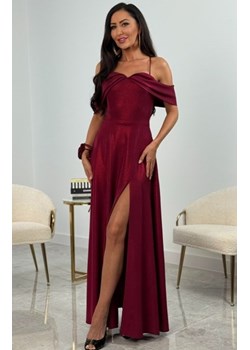 Błyszcząca bordowa długa sukienka wieczorowa Silla ze sklepu intimiti.pl w kategorii Sukienki - zdjęcie 187899655