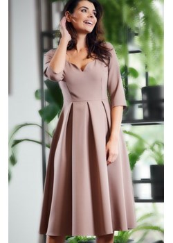 Awama A598 rozkloszowana sukienka beżowa ze sklepu intimiti.pl w kategorii Sukienki - zdjęcie 187899896