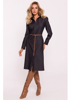 Moe sukienka o fasonie koszulowym grafitowa M804 ze sklepu intimiti.pl w kategorii Sukienki - zdjęcie 187899946