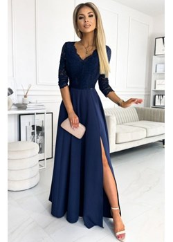 Numoco 309-6 AMBER elegancka koronkowa długa suknia z dekoltem ze sklepu intimiti.pl w kategorii Sukienki - zdjęcie 187900356