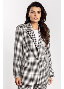 Marynarka damska w kratę o luźnym kroju w pepitkę A749 ze sklepu intimiti.pl w kategorii Marynarki damskie - zdjęcie 187900399