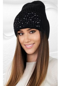 Kamea Ginny wełniana czapka damska czarna ze sklepu intimiti.pl w kategorii Czapki zimowe damskie - zdjęcie 187900458