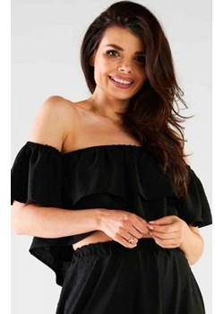 Awama krótki czarny top typu Carmen A424 ze sklepu intimiti.pl w kategorii Bluzki damskie - zdjęcie 187900497