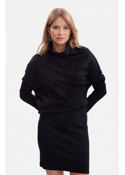 Bewear B309 sukienka bluzowana z dzianiny prążkowanej czarna ze sklepu intimiti.pl w kategorii Sukienki - zdjęcie 187900505