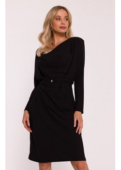 Stylove S428 sukienka z drapowanym dekoltem czarna ze sklepu intimiti.pl w kategorii Sukienki - zdjęcie 187900708