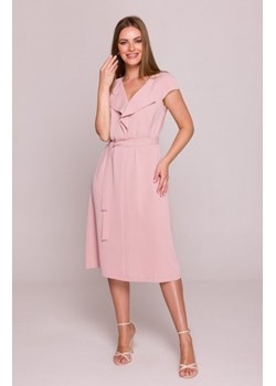 Stylove S411 sukienka z żabotem pudrowa ze sklepu intimiti.pl w kategorii Sukienki - zdjęcie 187900709