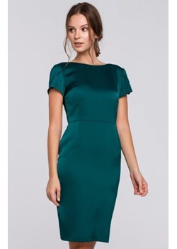Makover K041 sukienka z dekoltem typu woda z tyłu zielona ze sklepu intimiti.pl w kategorii Sukienki - zdjęcie 187900805