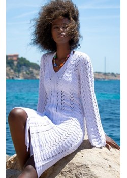 Fobya F1458 biała ażurowa sukienka ze sklepu intimiti.pl w kategorii Sukienki - zdjęcie 187900975