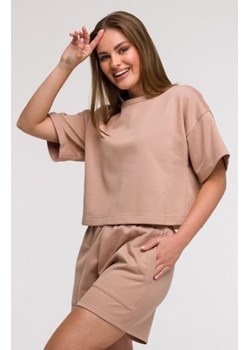 Bewear B294 bluza oversize z krótkimi rękawami mokka ze sklepu intimiti.pl w kategorii Bluzy damskie - zdjęcie 187900988