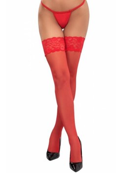 Pończochy samonośne z koronką czerwone ze sklepu intimiti.pl w kategorii Pończochy - zdjęcie 187901047