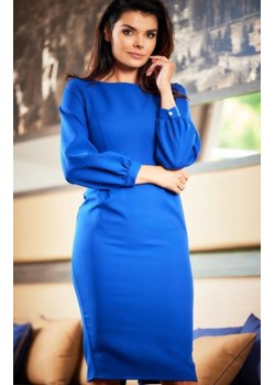 Awama A597 sukienka z szerokimi rękawami chabrowa ze sklepu intimiti.pl w kategorii Sukienki - zdjęcie 187901158