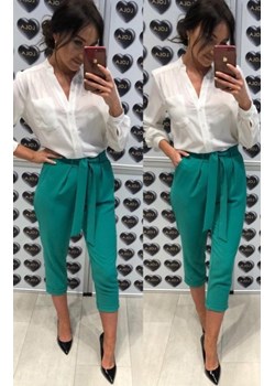 Eleganckie spodnie zielone 7/8 ze sklepu intimiti.pl w kategorii Spodnie damskie - zdjęcie 187901285