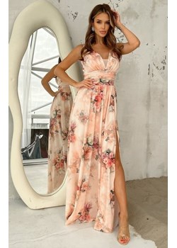 Elegancka sukienka maxi w kwiaty 245-17 ze sklepu intimiti.pl w kategorii Sukienki - zdjęcie 187901499