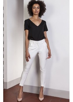 Spodnie cygaretki ecru SD115 ze sklepu intimiti.pl w kategorii Spodnie damskie - zdjęcie 187901579