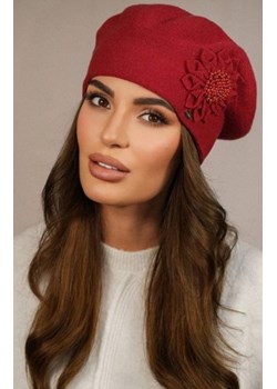 Wełniany beret damski Peonia czerwony ze sklepu intimiti.pl w kategorii Berety damskie - zdjęcie 187901715