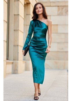 *Roco satynowa sukienka midi asymetryczna ze sklepu intimiti.pl w kategorii Sukienki - zdjęcie 187901767