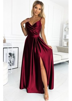 Numoco 299-13 CHIARA elegancka maxi długa satynowa suknia na ramiączkach ze sklepu intimiti.pl w kategorii Sukienki - zdjęcie 187901898