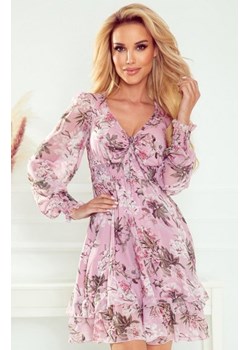 Numoco 410-1 MONICA szyfonowa sukienka z wiązanym dekoltem ze sklepu intimiti.pl w kategorii Sukienki - zdjęcie 187902068