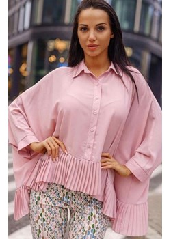 Oversizowa koszula z plisowaniem pudrowa ze sklepu intimiti.pl w kategorii Koszule damskie - zdjęcie 187902187