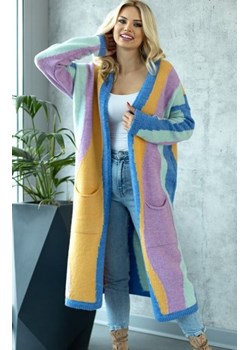 Kolorowy długi kardigan damski 30087/2 ze sklepu intimiti.pl w kategorii Swetry damskie - zdjęcie 187902199