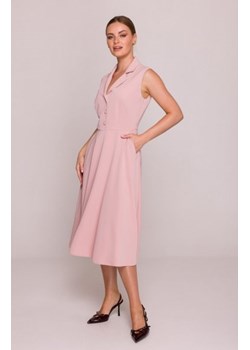 Stylove S409 sukienka z rozpinanym dekoltem pudrowa ze sklepu intimiti.pl w kategorii Sukienki - zdjęcie 187902449