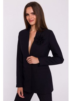 Stylove S370 marynarka z kwiatkiem czarna ze sklepu intimiti.pl w kategorii Marynarki damskie - zdjęcie 187902507