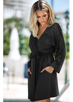 Dkaren Fibi szlafrok czarny ze sklepu intimiti.pl w kategorii Szlafroki damskie - zdjęcie 187902537