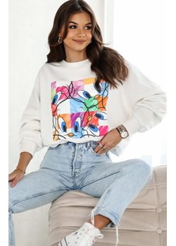 Oversizowa bluza damska Tweety Nowy ecru ze sklepu intimiti.pl w kategorii Bluzy damskie - zdjęcie 187902657