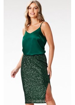 Awama A692 cekinowa midi spódnica zielona ze sklepu intimiti.pl w kategorii Spódnice - zdjęcie 187902696
