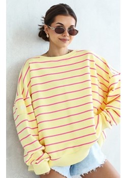 Oversizowa bluza damska w paski żółty Flowy ze sklepu intimiti.pl w kategorii Bluzy damskie - zdjęcie 187902885