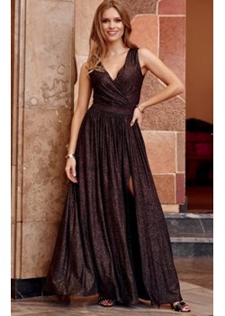 Wieczorowa sukienka z brokatem złotym 224 ze sklepu intimiti.pl w kategorii Sukienki - zdjęcie 187902998