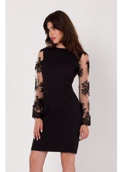 Makover sukienka z rękawami z gipiury czarna K182 ze sklepu intimiti.pl w kategorii Sukienki - zdjęcie 187903026