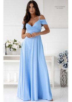 Duet Valentina długa sukienka gładka błękitna ze sklepu intimiti.pl w kategorii Sukienki - zdjęcie 187903029