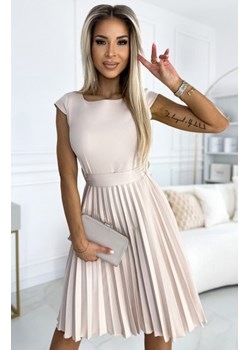 Numoco 311-14 LILA plisowana sukienka z krótkim rękawkiem i paskiem ze sklepu intimiti.pl w kategorii Sukienki - zdjęcie 187903076