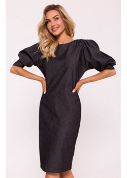 Moe sukienka z przeszyciami grafitowa M803 ze sklepu intimiti.pl w kategorii Sukienki - zdjęcie 187903375
