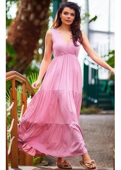 Awama A581 oversizowa sukienka maxi dirty pink ze sklepu intimiti.pl w kategorii Sukienki - zdjęcie 187903607