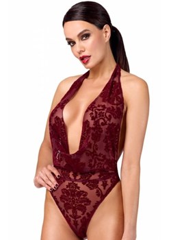 Bordowe Kink Royal body damskie welurowo koronkowe ze sklepu intimiti.pl w kategorii Body damskie - zdjęcie 187903638
