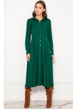 Koszulowa sukienka maxi zielona SUK190 ze sklepu intimiti.pl w kategorii Sukienki - zdjęcie 187903647