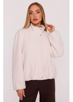 Moe kurtka z płaszczowej dzianiny beżowa M885 ze sklepu intimiti.pl w kategorii Płaszcze damskie - zdjęcie 187903816