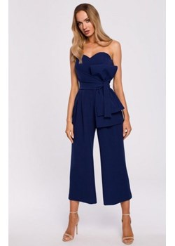 Gorsetowy kombinezon z kokardą granatowy M571 ze sklepu intimiti.pl w kategorii Kombinezony damskie - zdjęcie 187903898