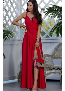 Elizabeth Paris długa gładka sukienka czerwona ze sklepu intimiti.pl w kategorii Sukienki - zdjęcie 187903925
