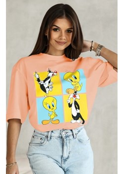 T-shirt damski Tweety kwadraty ze sklepu intimiti.pl w kategorii Bluzki damskie - zdjęcie 187904288