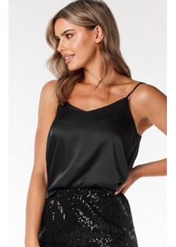 Awama A693 satynowy top na ramiączkach czarna ze sklepu intimiti.pl w kategorii Bluzki damskie - zdjęcie 187904345