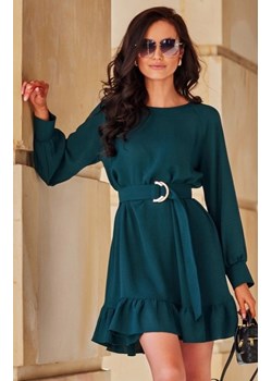 *Oversizowa mini sukienka z paskiem zielona ze sklepu intimiti.pl w kategorii Sukienki - zdjęcie 187904398
